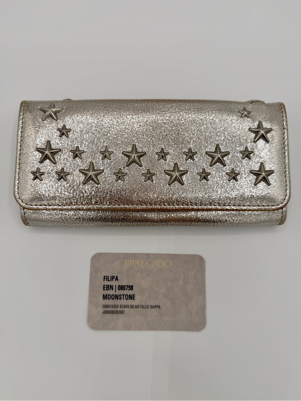 Jimmy Choo Moonstone Metallic Star-Embellished Wallet